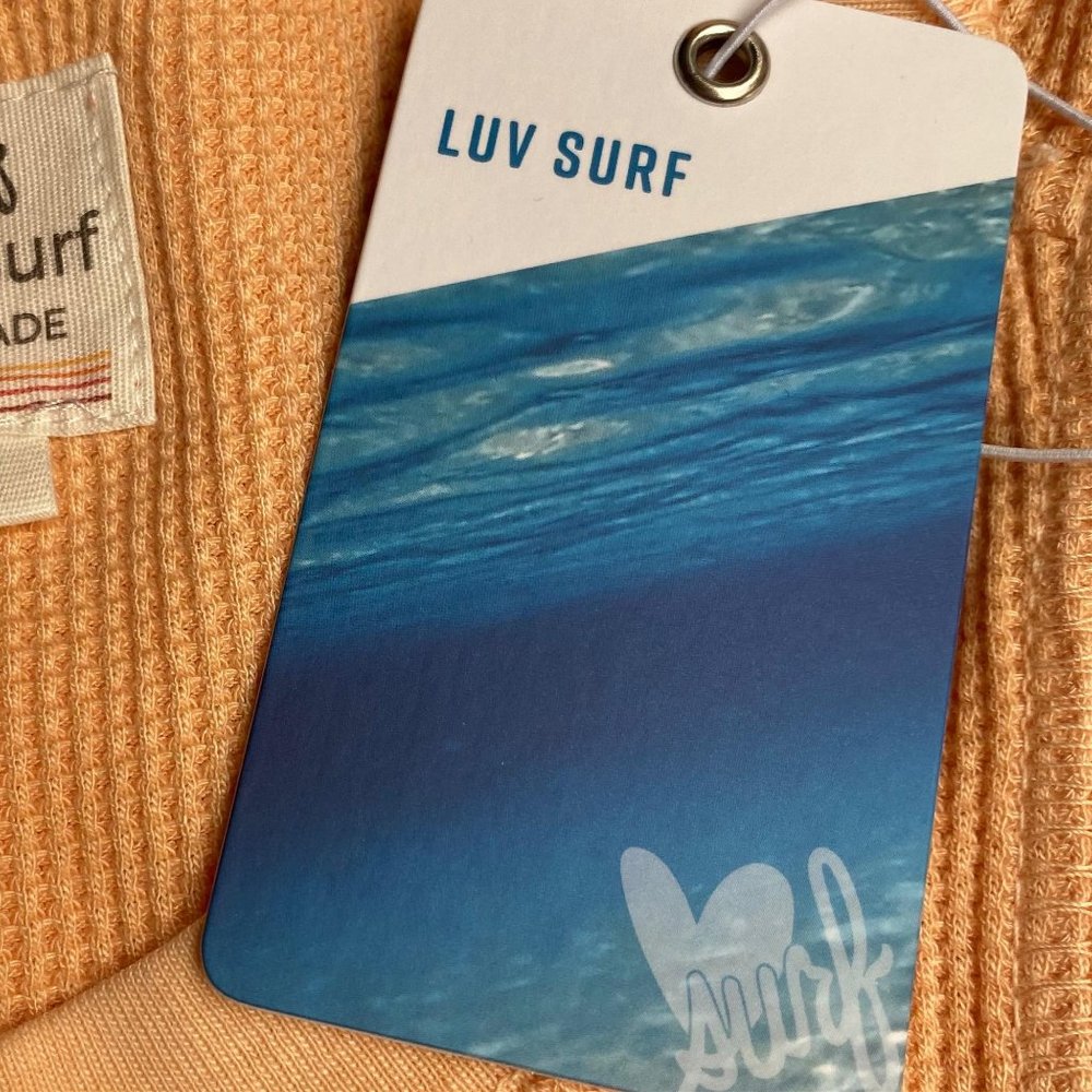 NWT Luv Surf Waffle Knit Crop Tank Peach XS to Large - Picture 8 of 12